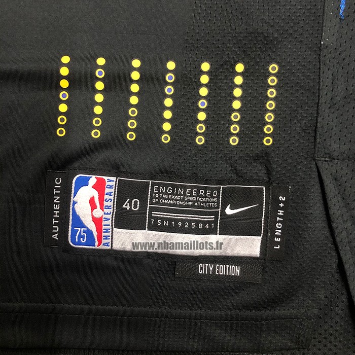 Maillot Golden State Warriors Stephen Curry NO 30 Ville 2021-22 Authentique Noir